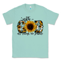 Seafoam with god all things are possible sunflower Classic Tee - Jasminsmagicworld