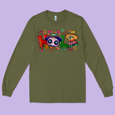 Hola Cinco De Mayo Long Sleeve Tee Designed By Nancycooperartshop