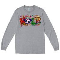 Heather Grey Hola Cinco De Mayo Long Sleeve Tee - NancyCooperArtShop