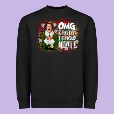 The Elf Omg Santa Heavyweight Sweatshirt Designed By Cowgirlartshop