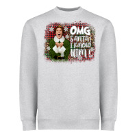 Heather Grey the elf omg santa Heavyweight Sweatshirt - CowGirlArtShop