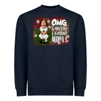 Navy the elf omg santa Heavyweight Sweatshirt - CowGirlArtShop
