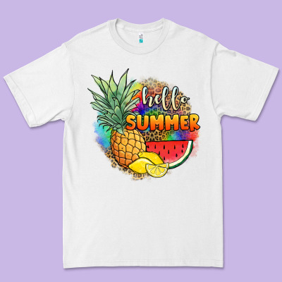 Hello Summer Pineapple Premium Tee Designed By Jahusdesignshop