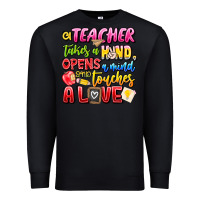 Black a Teacher Takes a Hand Opens a mind and Touches A Premium Sweatshirt - CowhideDigitalArt