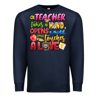 Navy a Teacher Takes a Hand Opens a mind and Touches A Premium Sweatshirt - CowhideDigitalArt