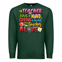 Sports Green a Teacher Takes a Hand Opens a mind and Touches A Premium Sweatshirt - CowhideDigitalArt