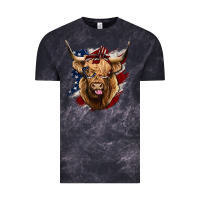 Cloud Black American Highland Cow Vintage Tee - Bettercallsaul
