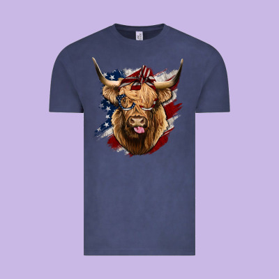 American Highland Cow Vintage Tee Designed By Bettercallsaul