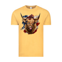 Vintage Mustard American Highland Cow Vintage Tee - Bettercallsaul