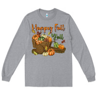Heather Grey Happy Fall Y'all Long Sleeve Tee - texasbilliewilder