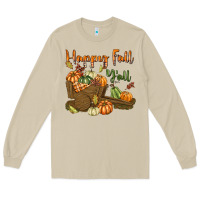 Mushroom Happy Fall Y'all Long Sleeve Tee - texasbilliewilder
