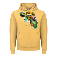 Vintage Mustard Florida Map Sunflower Cactus Serape Vintage Hoodie - RanaPortraitStore
