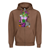 Chestnut Halloween Cold Drink Frappe With Tombstone Zipper Hoodie - FaDigitalArtStudio