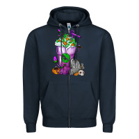 Navy Halloween Cold Drink Frappe With Tombstone Zipper Hoodie - FaDigitalArtStudio