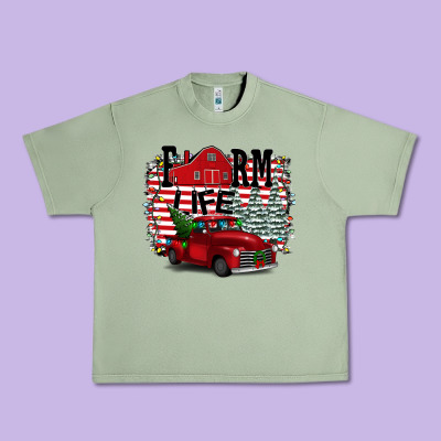 Farm Life Christmas Urban Heavy Tee Designed By Bettercallsaul