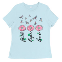Baby Blue faith hope love Ladies Tee - MaliasSmallBusiness