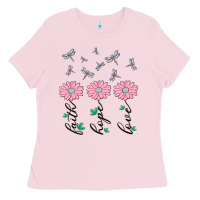 Bubblegum Pink faith hope love Ladies Tee - MaliasSmallBusiness