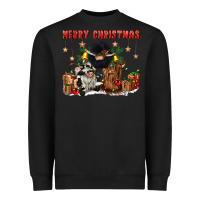 Black merry christmas Heavyweight Sweatshirt - CowGirlArtShop