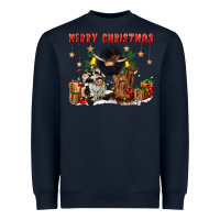 Navy merry christmas Heavyweight Sweatshirt - CowGirlArtShop