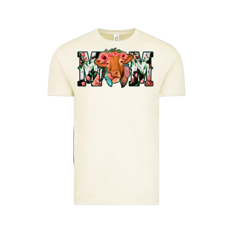 Cowhide Floral Feather Cow Mom Vintage Tee by Bettercallsaul | Teevron