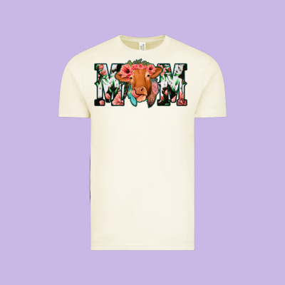Cowhide Floral Feather Cow Mom Vintage Tee Designed By Bettercallsaul