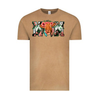 Vintage Camel Cowhide Floral Feather Cow Mom Vintage Tee - Bettercallsaul
