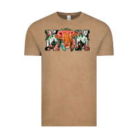Vintage Coffee Cowhide Floral Feather Cow Mom Vintage Tee - Bettercallsaul