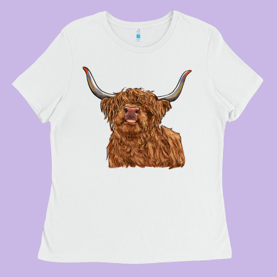 Highland Cow Ladies Tee Designed By Ranaportraitstore