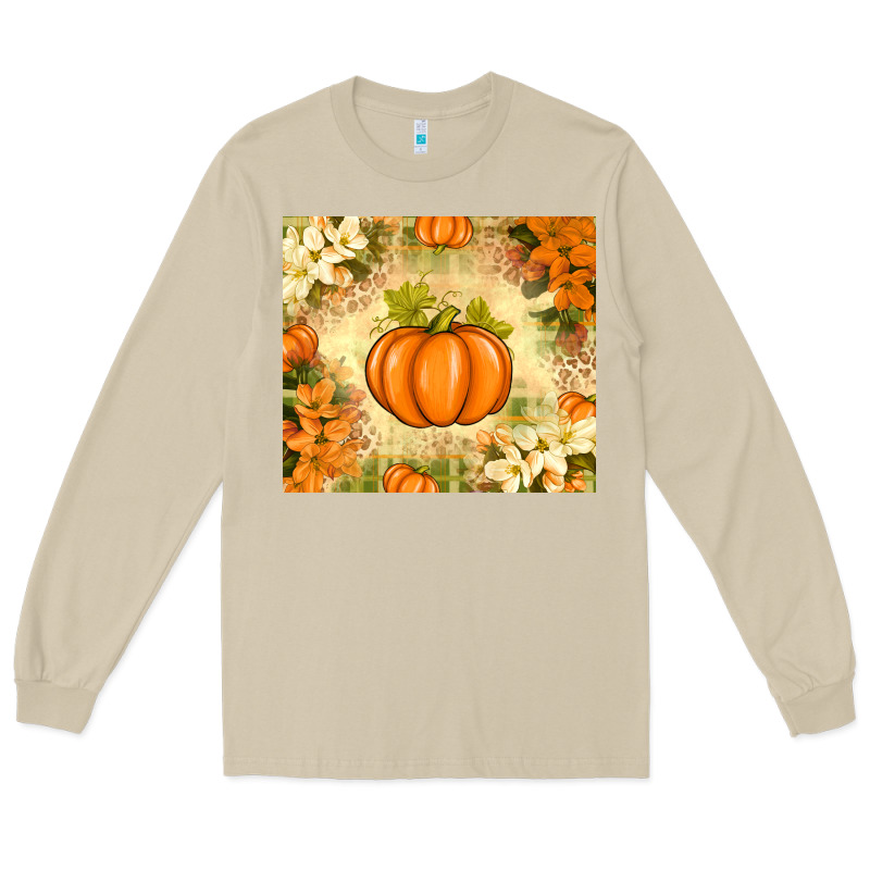 Fall Pumpkins With Flowers Long Sleeve Tee by texasbilliewilder | Teevron