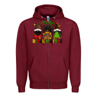 Burgundy We are black history Zipper Hoodie - FaDigitalArtStudio