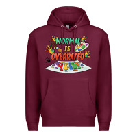 Burgundy Normal is overrated Premium Hoodie - FaDigitalArtStudio