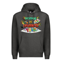 Charcoal Heather Normal is overrated Premium Hoodie - FaDigitalArtStudio