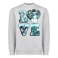Heather Grey love winter Heavyweight Sweatshirt - CowGirlArtShop