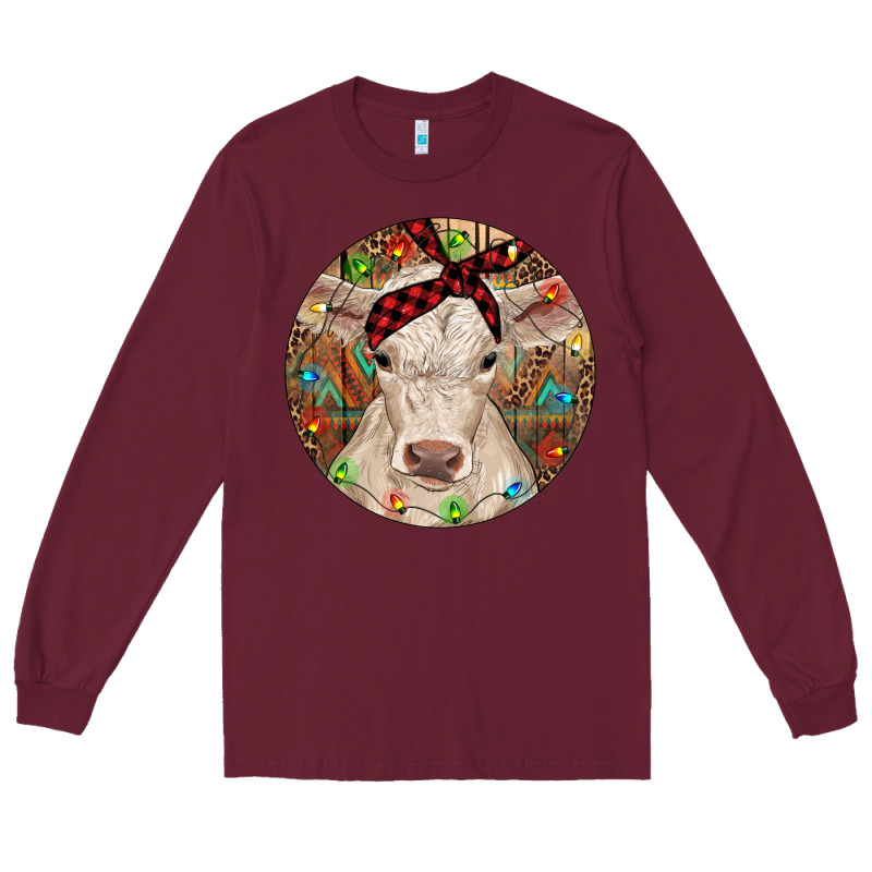 Christmas Charolais Calf Baby Cow Long Sleeve Tee by RanaPortraitStore | Teevron
