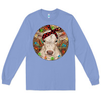 Colony Blue Christmas Charolais Calf Baby Cow Long Sleeve Tee - RanaPortraitStore