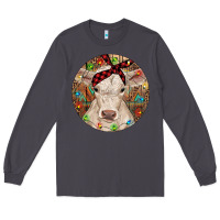 Smoke Christmas Charolais Calf Baby Cow Long Sleeve Tee - RanaPortraitStore