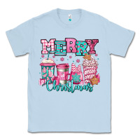 Dusty Blue merry christmas pink coffee cups Classic Tee - Jasminsmagicworld