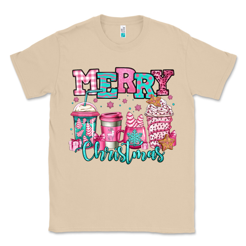 Merry Christmas Pink Coffee Cups Classic Tee by Jasminsmagicworld | Teevron