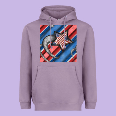 Stripes & Stars Seamless Pattern Heavyweight Hoodie Designed By Bundleandbundleshop