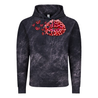 Cloud Black kiss with leopard and hearts Vintage Hoodie - RanaPortraitStore
