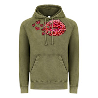 Vintage Olive kiss with leopard and hearts Vintage Hoodie - RanaPortraitStore