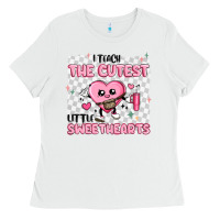 White i teach the cutest little sweethearts Ladies Tee - MaliasSmallBusiness