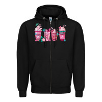 Black Breast Cancer Coffee Cups Zipper Hoodie - FaDigitalArtStudio