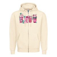 Sandshell Breast Cancer Coffee Cups Zipper Hoodie - FaDigitalArtStudio