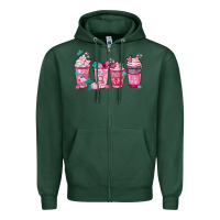 Sports Green Breast Cancer Coffee Cups Zipper Hoodie - FaDigitalArtStudio