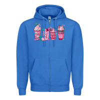 True Royal Breast Cancer Coffee Cups Zipper Hoodie - FaDigitalArtStudio