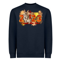 Navy chinese new year 2023 rabbit year Heavyweight Sweatshirt - CowGirlArtShop