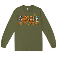 Army Green Gobble Til You Wobble with Turkey Long Sleeve Tee - texasbilliewilder