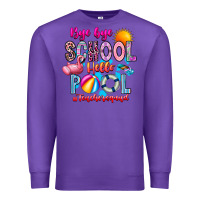 Purple Bye Bye School Hello Pool Teacher  Squad Premium Sweatshirt - CowhideDigitalArt