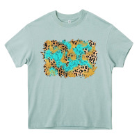 Arona glitter leopard turquoise background Heavy Core Tee - AdoDesignShop